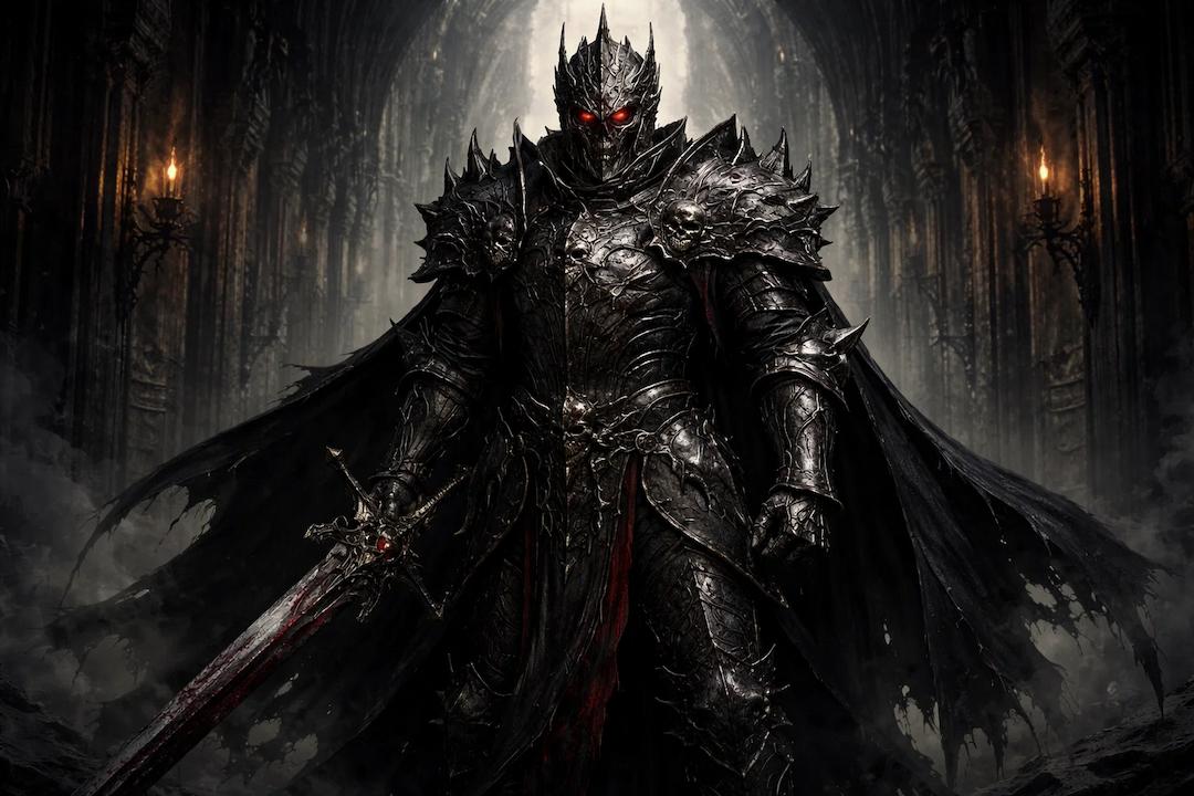 Omnæs Dæmones — Omni-Knight class character in heavy gothic plate armor